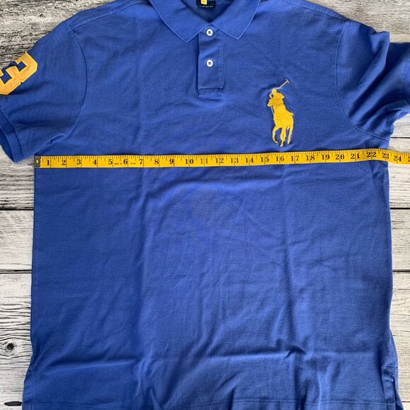 Polo Ralph Lauren Vintage 90s Big Pony Custom Fit Rugby Polo Shirt - Picture 6 of 7